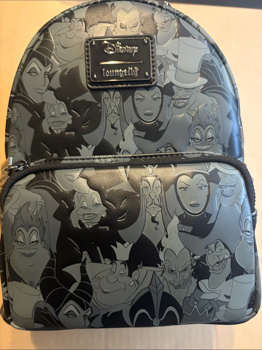 Loungefly Black & Gray Disney Villains Mini Backpack